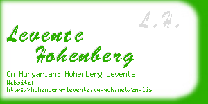 levente hohenberg business card